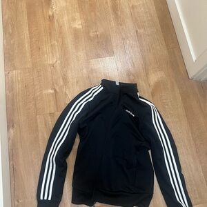 Adidas Black Track suit with White Stripes